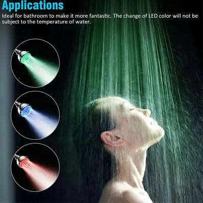 $12.95 • Buy LED RGB Shower Head Bath Faucet With 7 Color Changing Light For Home Bathroom