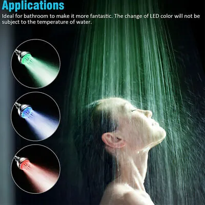 LED RGB Shower Head Bath Faucet With 7 Color Changing Light For Home Bathroom • $12.95