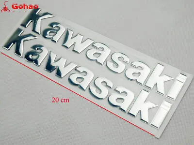 8  Chromed Silver Tank Fairing Emblem Decal 20cm For Ninja Z800 1000 ZX 10 14 R • $11.99