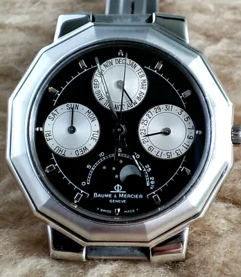 Baume & Mercier Riviera 6131.2 Triple Calendar Moon Phase Men's Quartz Watch • $640
