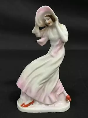 Vintage Ceramic Lady In The Wind Figurine From Japan • $17.57