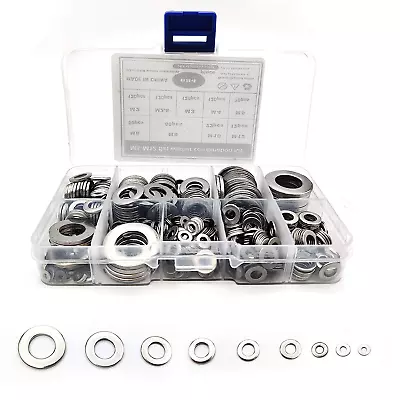 Flat Washers 684 Pcs Assorted Metal Washers Stainless Steel Lock Washer Spacer • £9.58