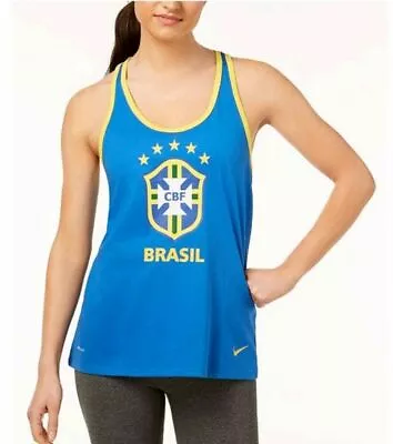 NWT $30 Nike Women Brazil Brasil World Cup WC 2018 Soccer Core Tank Top Shirt M  • $12.45