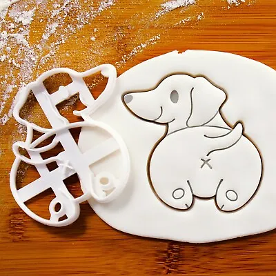 Smiling Dachshund Butt Cookie Cutter - Sausage Dog Wiener Cute Backside Weenie • £10.31