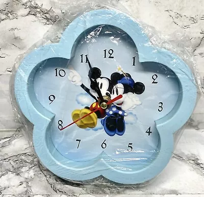 Blue Mickey Minnie Mouse Wall Clock - Tested WORKS • $13