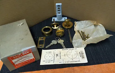 Vintage NOS SKILLMAN Pre ZIP Polished Brass TUBULAR DEAD BOLT 5 Pin Cyl 99 X PB • $15