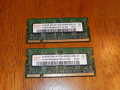 Apple OEM 1GB (2x512MB) PC2-5300 DDR2 SDRAM SO-DIMM 667 MHz For MacBook A1181 • $9.95