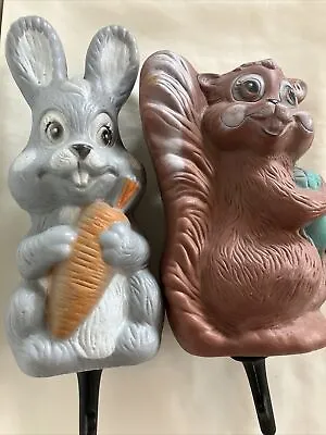 Art Line Blow Mold Easter Bunny Rabbit &Squirrel On Yard Stake CLEAN! • $34.99