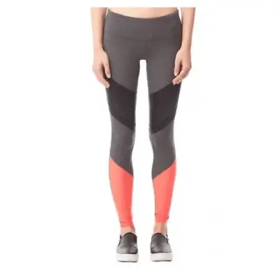 $21 • Buy ALO Women’s Color Block Gray Orange Athletic Yoga Pants Size Large