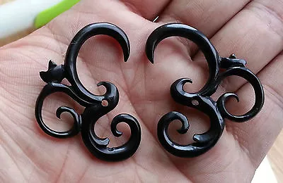 Pair Hindu Om Ohm Symbol Horn Hanging Ear Taper Spiral Expander Plugs Gauges  • $18.99