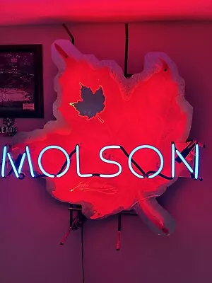 Molson Canadian Maple Leaf Beer Bar Neon Sign 30 X 30 “ • $150