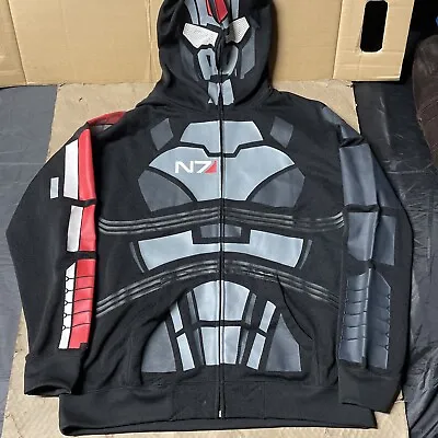 BioWare Mass Effect N7 John Shepard Full Zip Hoodie XL Cosplay Costume • $79.99