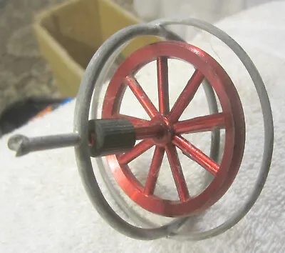 1 Gyroscope Metal Spinning Top Heavy Metallic Red 4  Toy Old VTG • $12.34