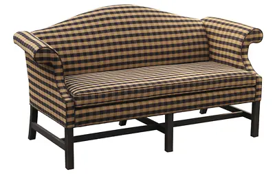 USA Handmade | American Primitive | Made To Order | 72  Formal Camelback Sofa • $1945