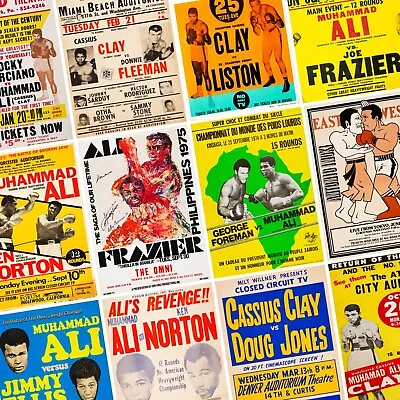 MUHAMMAD ALI Classic Fight Posters | Boxing Wall Art Print | Cassius Clay Poster • £16.99