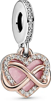 PANDORA Sparkling Infinity Heart Dangle Charm - 788878C01 • £22.75