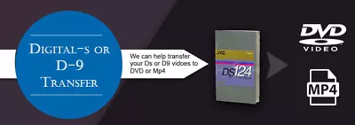 JVC Digital-S D9 Video Tape Transfer Convert Service To DVD Or AVI MP4  • $30