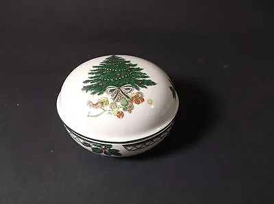 Mikasa Christmas Story Round Ceramic Trinket Box • $20.19