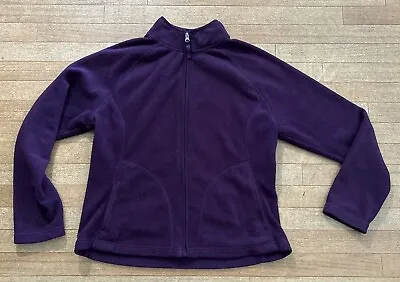 Merona Sweater Womens L/G Jacket Hoodie Full Zip Fleece Mock Neck Purple • $9.99
