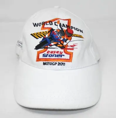 Casey Stoner World Champion MotoGP 2011 Hat • Repsol Cap White Cotton Motorcycle • $15.99