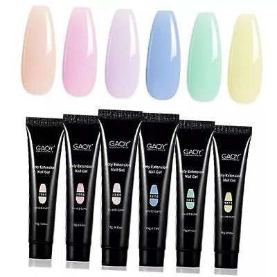  Poly Gel Set Nail Extension Gel Kit 6 Macaron Colors Soft Nude Summer Vibe • $22.77