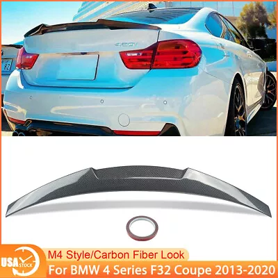 For BMW F32 4 Series 2013-2020 M4 Style Carbon Fiber Rear Trunk Spoiler Wing • $78.89