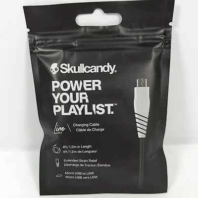 Skullcandy Line Charging Cable Micro USB To USB 4 Ft Long Extended Strain Relief • $6.88