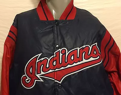 VTG Majestic Diamond Collection Cleveland Indians Jacket Sz Large MLB Baseball • $90