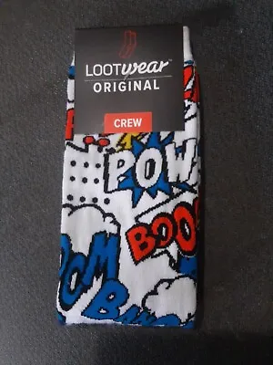 Loot Crate Loot Wear Exclusive BOOM POW BANG BATMAN Crew Socks Size 6-12 New • $4