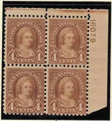 1925 Martha Washington 4c Sc 585 MNH With Full Original Gum Plate Block Of 4 • $389