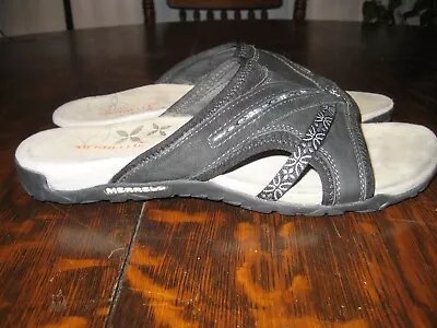 Merrell Womens Ribbon Accent Terran Slide Ii Sandals Black/gray Us 9 Eu 40 Euc • $9.99