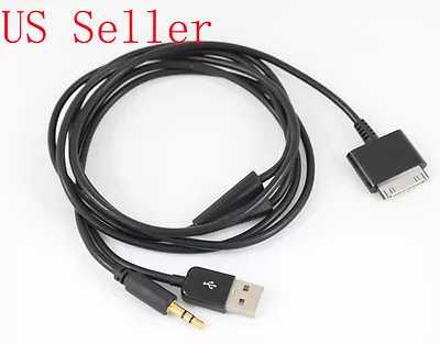 30pin Dock To 3.5mm Car AUX Audio USB Charger Cable For IPhone 3G 4G IPod Touch  • $7.98