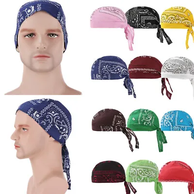 $2.02 • Buy Men Durag Du Rag Headwear Head Wrap Skull Cap Bandana Headband Beanie Bike Hat
