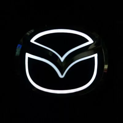 White 5D Front Grill LED Light Emblem Illuminated Badge For Mazda 10.1x8.2cm • $26.99