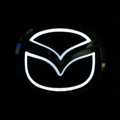 White 5D Front Grill LED Light Emblem Illuminated Badge For Mazda 12.5x9.8cm • $26.99