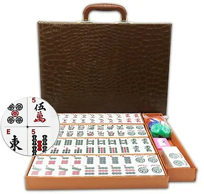 Traveler Size American Mahjong 166 Engraved Tiles Western Mahjongg With Case Set • $39.98