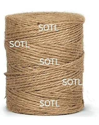 10m-900m 3 Ply Natural Brown Soft Jute Twine Sisal String Rustic Cord Shabby • £2.29