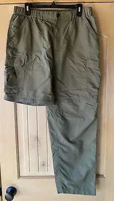 Mens REI Green Nylon Cargo Convertible Hiking Pants L 32L • $22