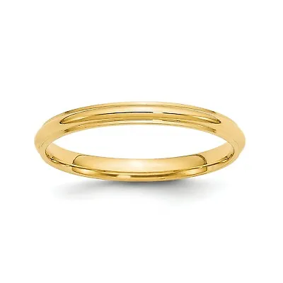 14k Yellow Gold Standard Fit 2.5mm Half Round W/ Edge Wedding Band Sizes 4 To 14 • $175