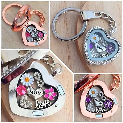 Birthday Gifts Heart Locket Keyring For Mum Friend Daughter Nan Mothers Day Gift • £6.99