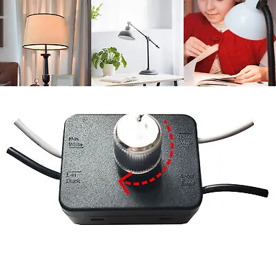 Inline Dimmer Switch Trailing Edge Rewireable Cord Dimmer Black For Table Lamp • £8.23