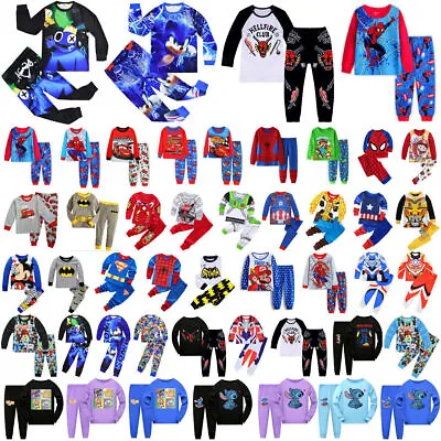 Kids Boys Cartoon Rainbow Friends Long Sleeve Pyjamas Set Pjs Sleepwear Outfit우 • $16.69