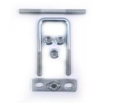 10mm Square Zinc Plated U Bolts With Mounting Plates And Threaded Studs M10  • £8.69