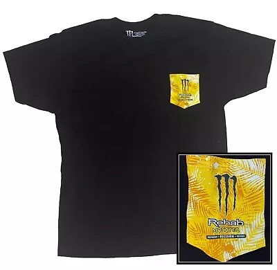 Brand New Monster Energy Rehab Short Sleeve Pocket T Shirt Men's L Black • $19.99