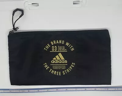 Adidas  The Brand With The Three Stripes  Small Zip Bag Black And Gold • $5.99