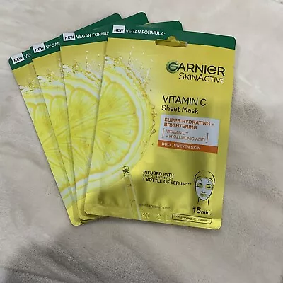 Garnier Skin Active Vitamin C Face Masks X4 Packs ! • £4.95