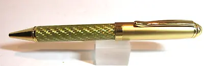 TERZETTI STEEL BRAID GOLD Metal Large Heavy Ballpoint Pen- Pouch+Gift Box-LTD ED • $9.99