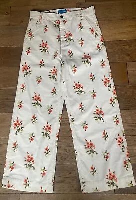 M.i.h Floral Printed Corduroy Wide Leg Trousers Small NEW • £38