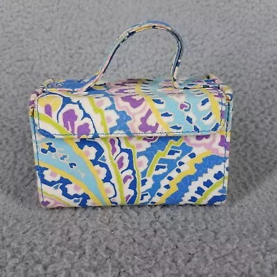 Vera Bradley Jewelry Organizer Travel Mini Paisley Blue White Hard Case Handle • $19.99