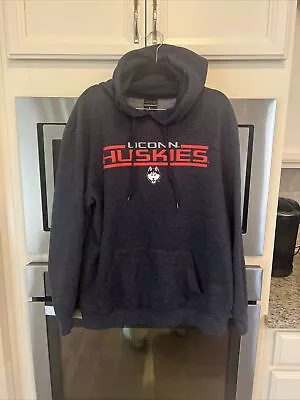 Mens UCONN Univ Of Connecticut Huskies Navy Hoodie Size Large • $11